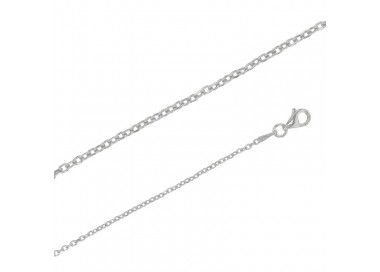 Chaînes de cou argent maille forçat diamantée 1.3 mm de large et 40 cm de long