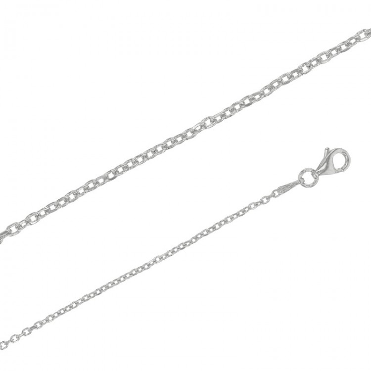 Chaînes argent maille forçat diamantée 1.3 mm de large et 45 cm de long Chaînes argent maille forçat diamantée 1.3 mm de large et 45 cm de long