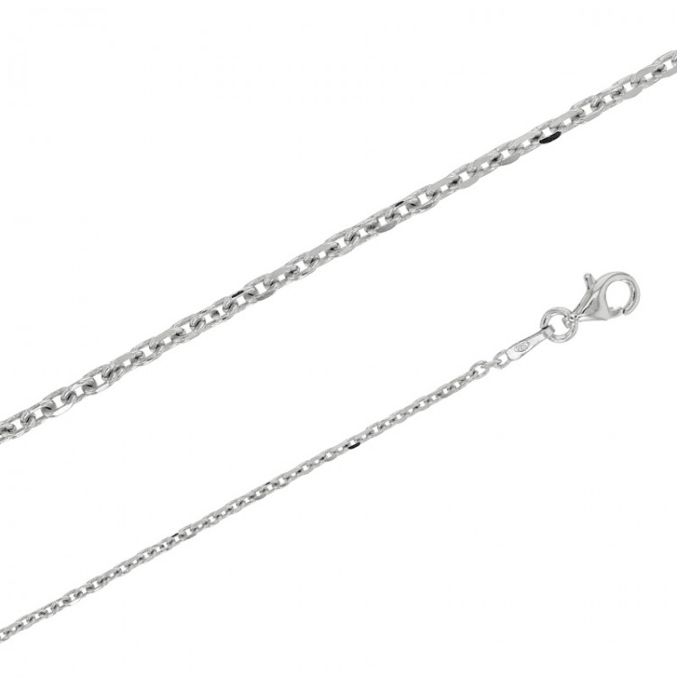 Chaînes argent maille forçat diamantée 1.55 mm de large et 50 cm de long Chaînes argent maille forçat diamantée 1.55 mm de large et 50 cm de long