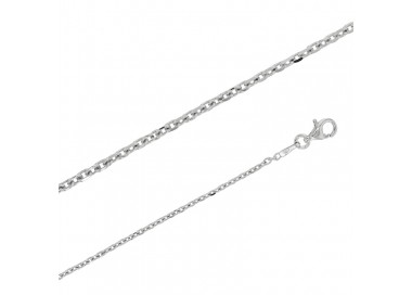 Chaînes argent maille forçat diamantée 1.55 mm de large et 50 cm de long