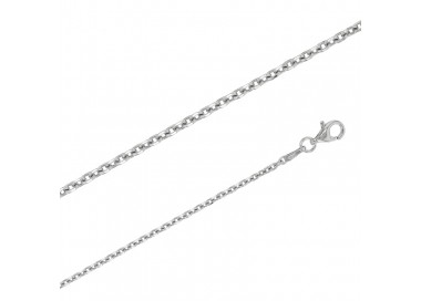 Chaînes argent maille forçat diamantée 1.7 mm de large et 42 cm de long