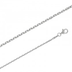 Chaînes argent maille forçat diamantée 1.7 mm de large et 55 cm de long