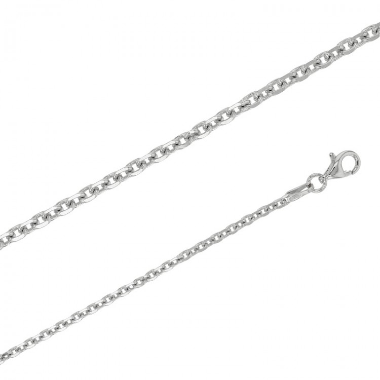 Chaînes argent maille forçat diamantée 2.10 mm de large et 50 cm de long Chaînes argent maille forçat diamantée 2.10 mm de large et 50 cm de long