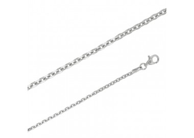 Chaînes argent maille forçat diamantée 2.10 mm de large et 50 cm de long