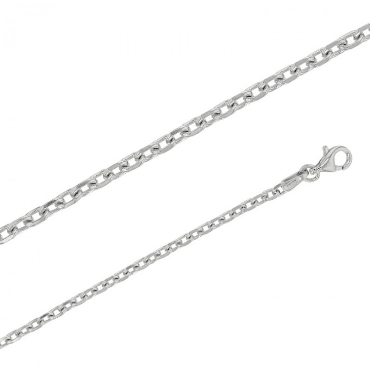Chaînes argent maille forçat diamantée 2.30 mm de large et 50 cm de long Chaînes argent maille forçat diamantée 2.30 mm de large et 50 cm de long