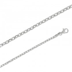 Chaînes argent maille forçat diamantée 2.30 mm de large et 70 cm de long