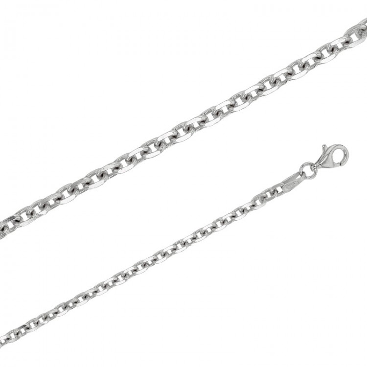 Chaînes argent maille forçat diamantée 2.70 mm de large et 55 cm de long Chaînes argent maille forçat diamantée 2.70 mm de large et 55 cm de long