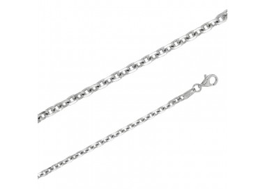 Chaînes argent maille forçat diamantée 2.70 mm de large et 55 cm de long