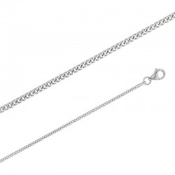 Chaîne maille Gourmette Diamantée 4 faces argent massif 45 cm et 1.40 mm de large