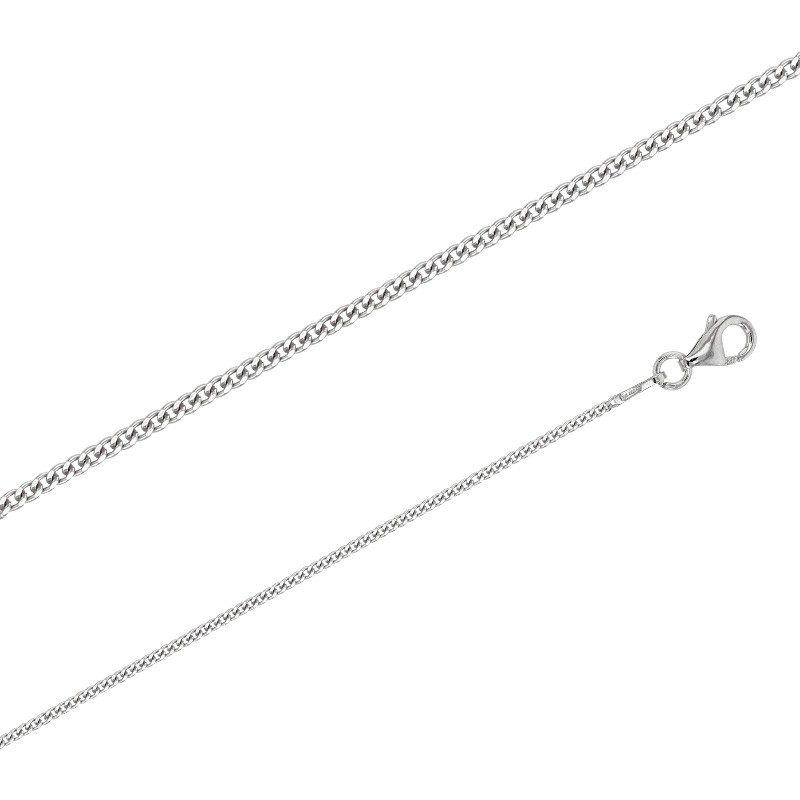 Chaîne maille Gourmette Diamantée 4 faces 40 cm et 1.15 mm de large 