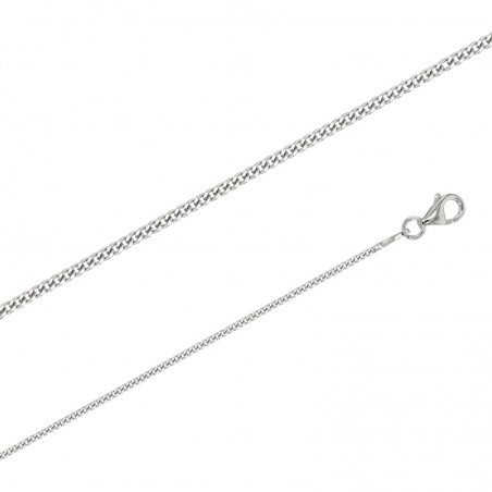 Chaîne maille Gourmette Diamantée 4 faces 42 cm et 1 mm de large 