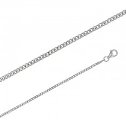 Chaîne maille Gourmette Diamantée argent massif 42 cm et 1.50 mm de large