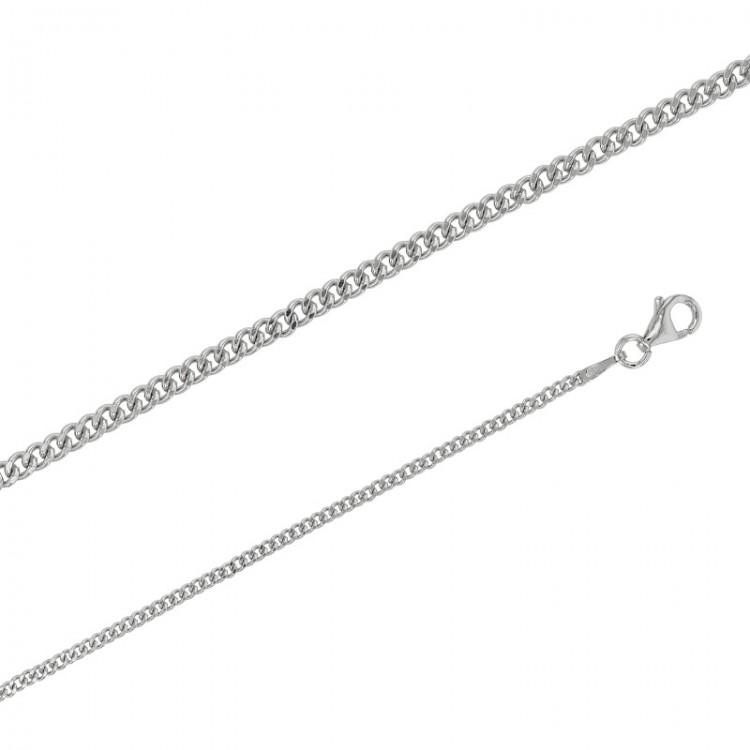 Chaîne maille Gourmette Diamantée argent massif 42 cm et 1.50 mm de large Chaîne maille Gourmette Diamantée argent massif 42 cm et 1.50 mm de large