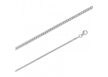 Chaîne maille Gourmette Diamantée argent massif 42 cm et 1.50 mm de large