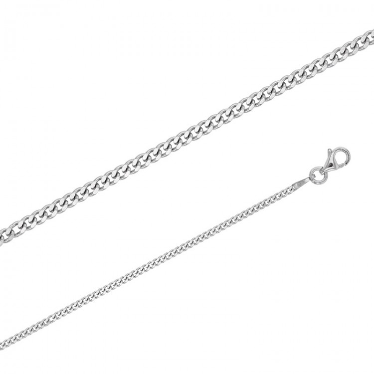 Chaîne maille Gourmette Diamantée argent de 42 cm et 1.75 mm de large Chaîne maille Gourmette Diamantée argent de 42 cm et 1.75 mm de large