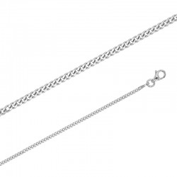 Chaîne maille Gourmette Diamantée argent de 55 cm et 1.75 mm de large