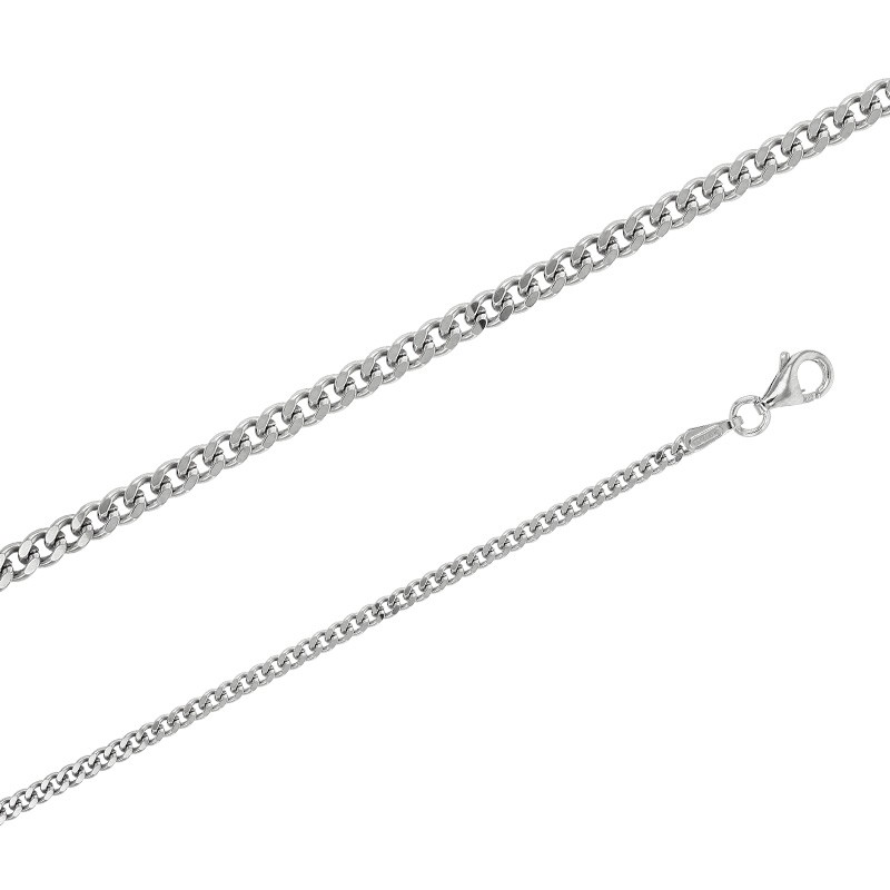Chaîne maille Gourmette Diamantée 4 faces 50 cm et 2.10 mm de large Chaîne maille Gourmette Diamantée 4 faces 50 cm et 2.10 mm de large