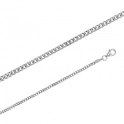 Chaîne maille Gourmette Diamantée 4 faces 60 cm et 2.10 mm de large 