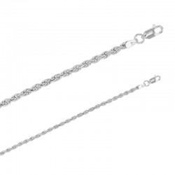Chaîne argent rhodiée maille corde épaisse de 3.1 mm et de 45 cm de long