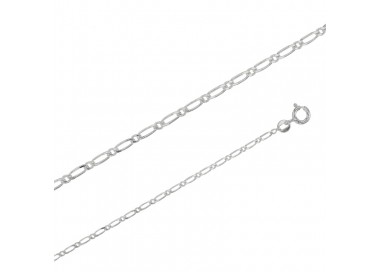 Chaîne maille Figaro simple argent de 1.75 mm de large et 45 cm de long