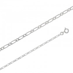Chaîne maille Figaro simple argent de 2.10 mm de large et 40 cm de long