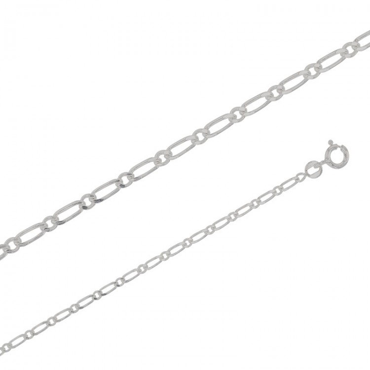 Chaîne maille Figaro simple argent de 2.10 mm de large et 50 cm de long Chaîne maille Figaro simple argent de 2.10 mm de large et 50 cm de long