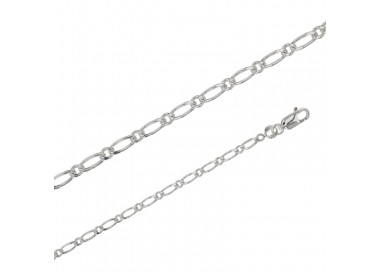 Chaîne maille Figaro simple argent de 2.50 mm de large et 45 cm de long