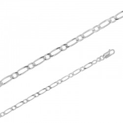 Chaîne maille Figaro simple argent de 3.50 mm de large et 45 cm de long