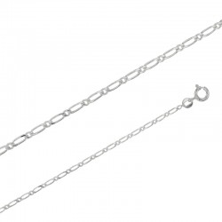 Chaîne maille Figaro triple argent de 1.75 mm de large et 45 cm de long