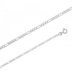 Chaîne maille Figaro triple argent de 2.05 mm de large et 40 cm de long