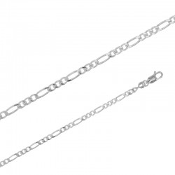 Chaîne maille Figaro triple argent de 2.8 mm de large et 55 cm de long