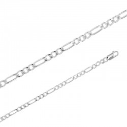 Chaîne maille Figaro triple argent de 3.5 mm de large et 45 cm de long