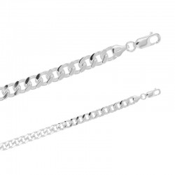 Bracelet homme maille gourmette carrée en argent 925/1000