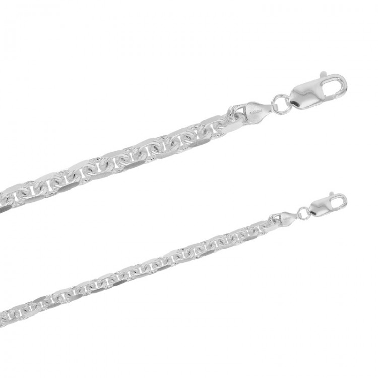 Bracelet argent homme maille forçat diamantée plate Bracelet argent homme maille forçat diamantée plate