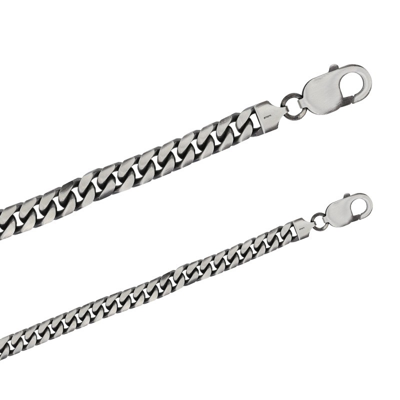 Bracelet homme maille gourmette en argent 925/1000 vieilli Bracelet homme maille gourmette en argent 925/1000 vieilli