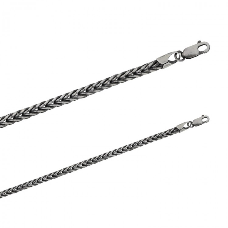 Bracelet homme maille fantaisie en argent vieilli Bracelet homme maille fantaisie en argent vieilli