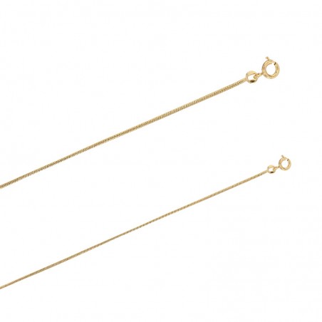 Chaîne maille serpent ronde plaqué or de 1.1 mm de large et 42 cm de long