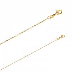 Chaîne plaqué or maille forçat diamantée 1.2 mm de large et 45 cm de long