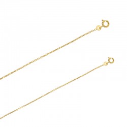 Chaîne plaqué or maille forçat diamantée 1.4 mm de large et 42 cm de long