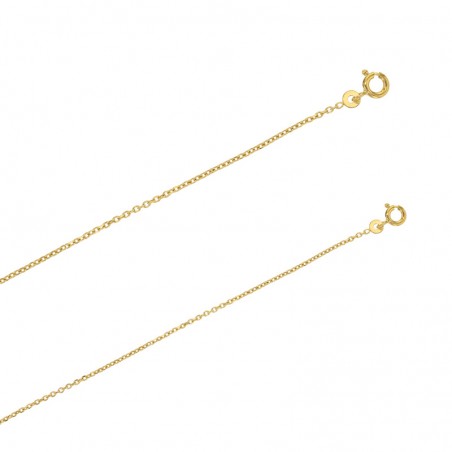 Chaîne plaqué or maille forçat diamantée 1.4 mm de large et 45 cm de long
