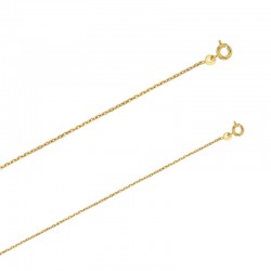 Chaîne plaqué or maille forçat diamantée 1.6 mm de large et 50 cm de long