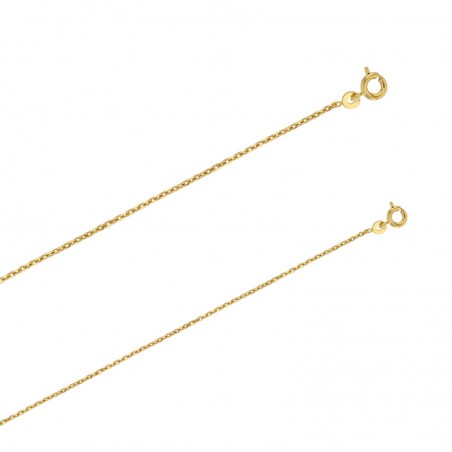 Chaîne plaqué or maille forçat diamantée 1.6 mm de large et 42 cm de long