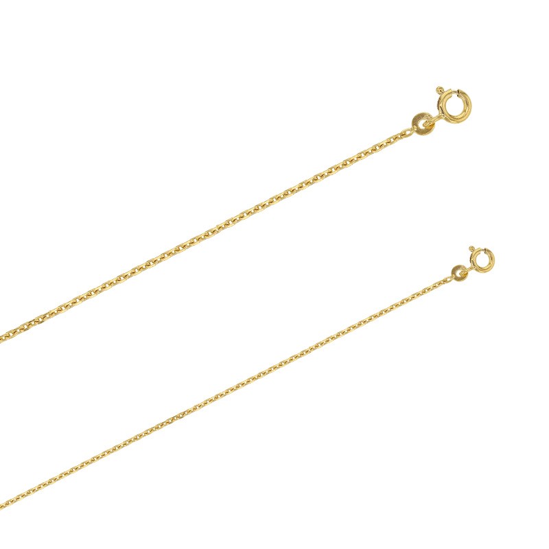 Chaîne plaqué or rose maille forçat diamantée 1.8 mm de large et 60 cm de long