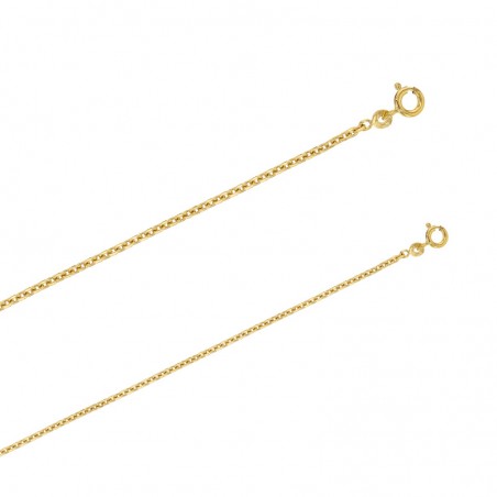 Chaîne plaqué or maille forçat diamantée 2 mm de large et 50 cm de long