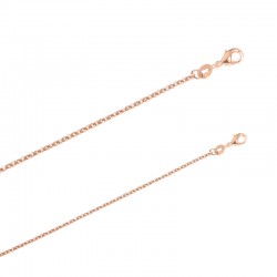 Chaîne plaqué or rose maille forçat diamantée 1.35 mm de large et 45 cm de long