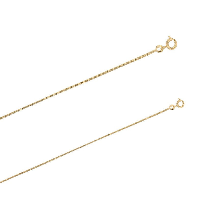 Chaîne maille serpent ronde plaqué or de 1.1 mm de large et 45 cm de long