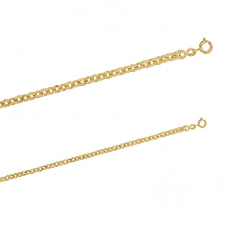 Chaîne plaqué or maille forçat soleil 7 mm de large et 45 cm de long