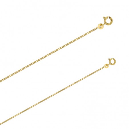 Chaîne plaqué or maille gourmette diamantée 1.3 mm de large et 40 cm de long