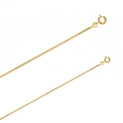 Chaîne plaqué or 18 carats maille gourmette diamantée 1.5 mm de large et 42 cm de long