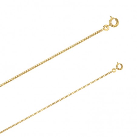 Chaîne plaqué or 18 carats maille gourmette diamantée 1.5 mm de large et 42 cm de long